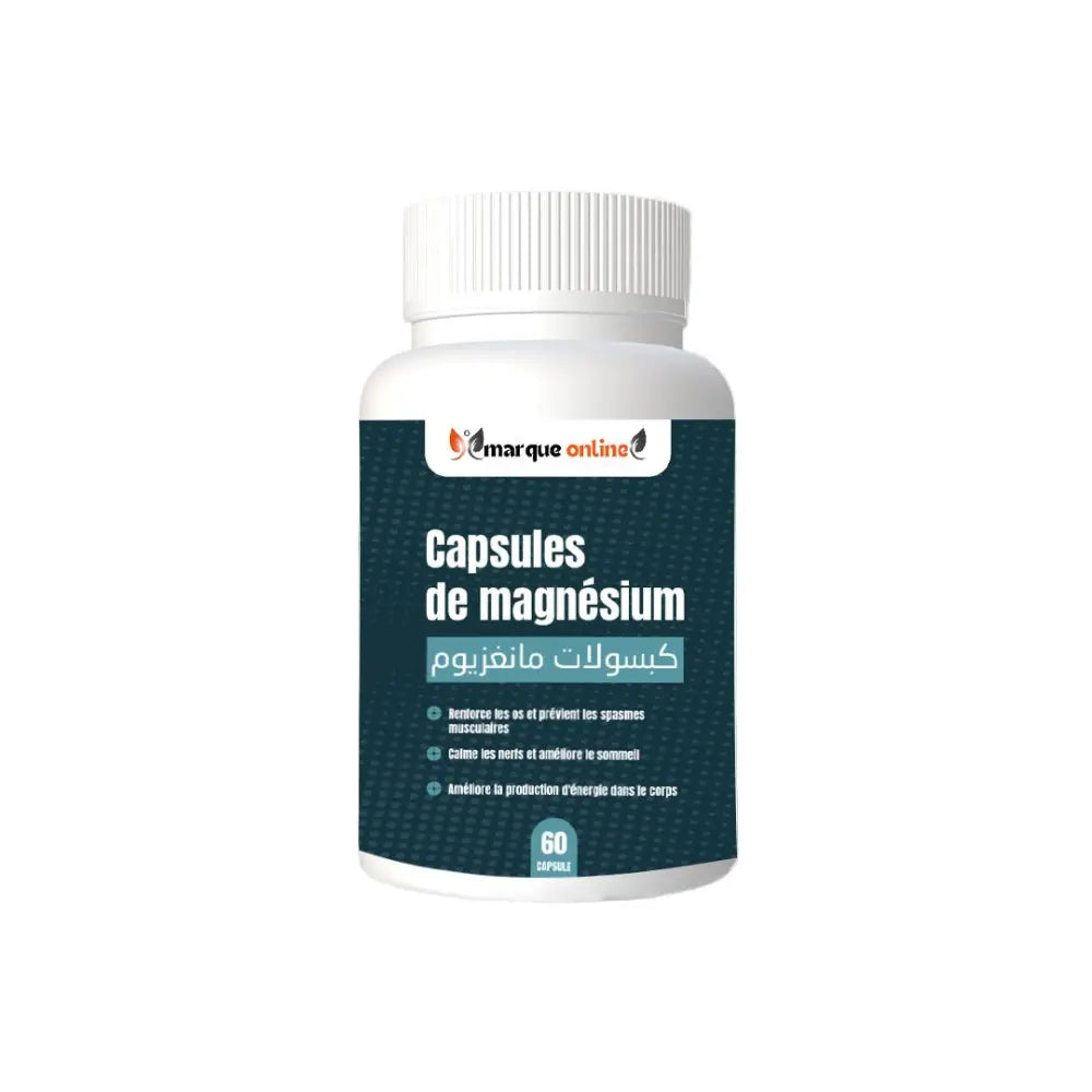 Complément Magnésium (60 gélules) – Énergie, Détente & Santé Musculaire
